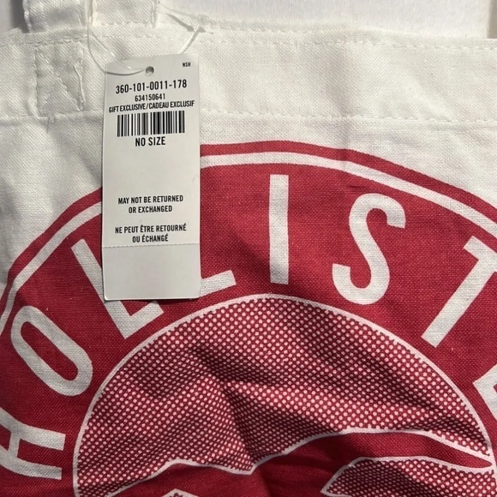 Hollister Co Black Friday White Red Tote Bag Nwt New‎